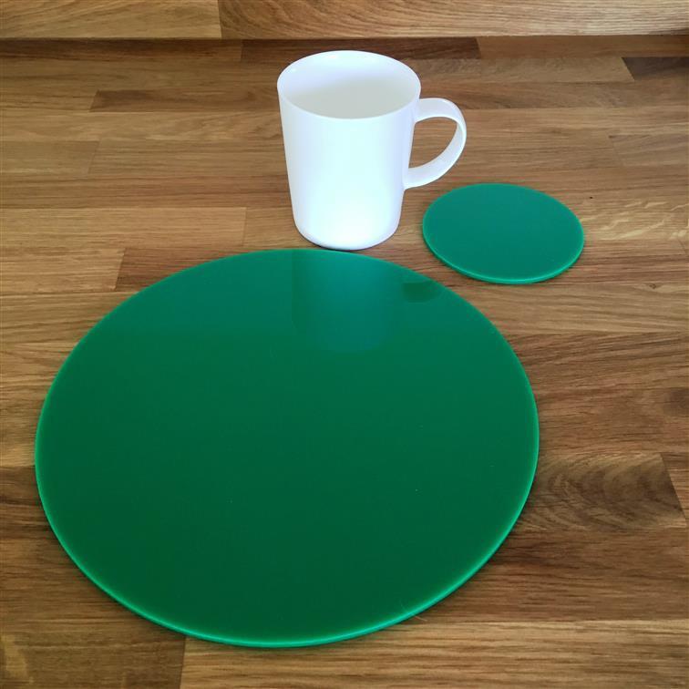 Round Placemat and Coaster Set - Green