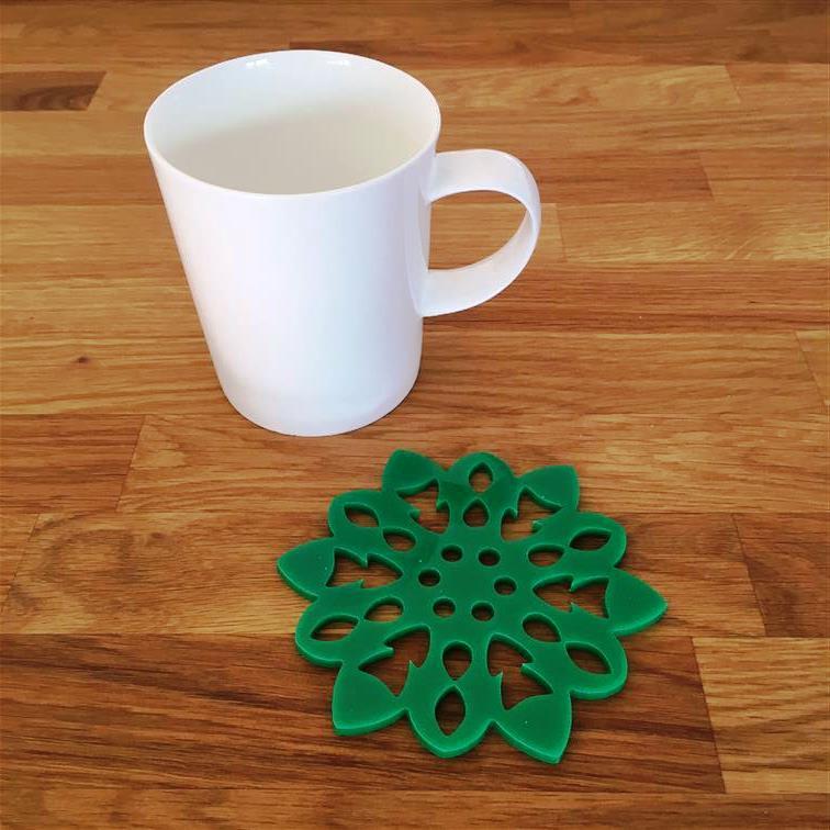 Snowflake Shaped Coaster Set - Green
