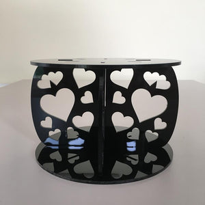 Heart Design Round Wedding/Party Cake Separator - Black