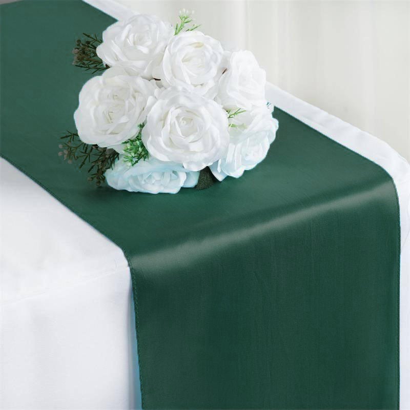 Hunter Green Satin Smooth Table Runners