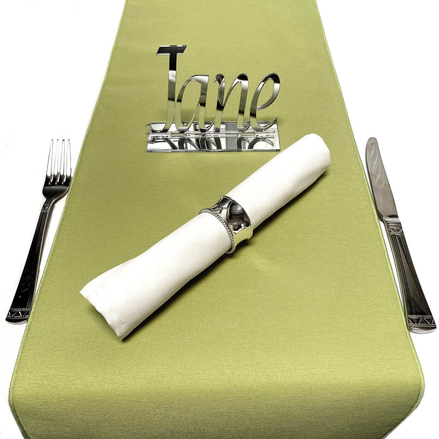 Kiwi Green Soft Cotton Linen Feel Table Runners