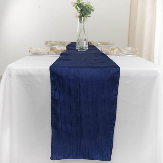 Navy Taffeta (Accordion) Table Runners