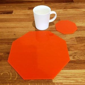 Octagonal Placemat and Coaster Set - Orange