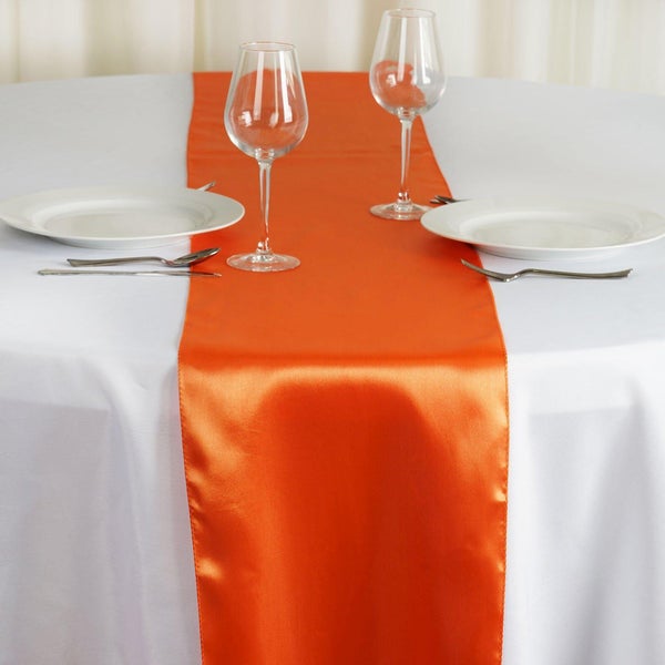 Orange Satin Smooth Table Runners