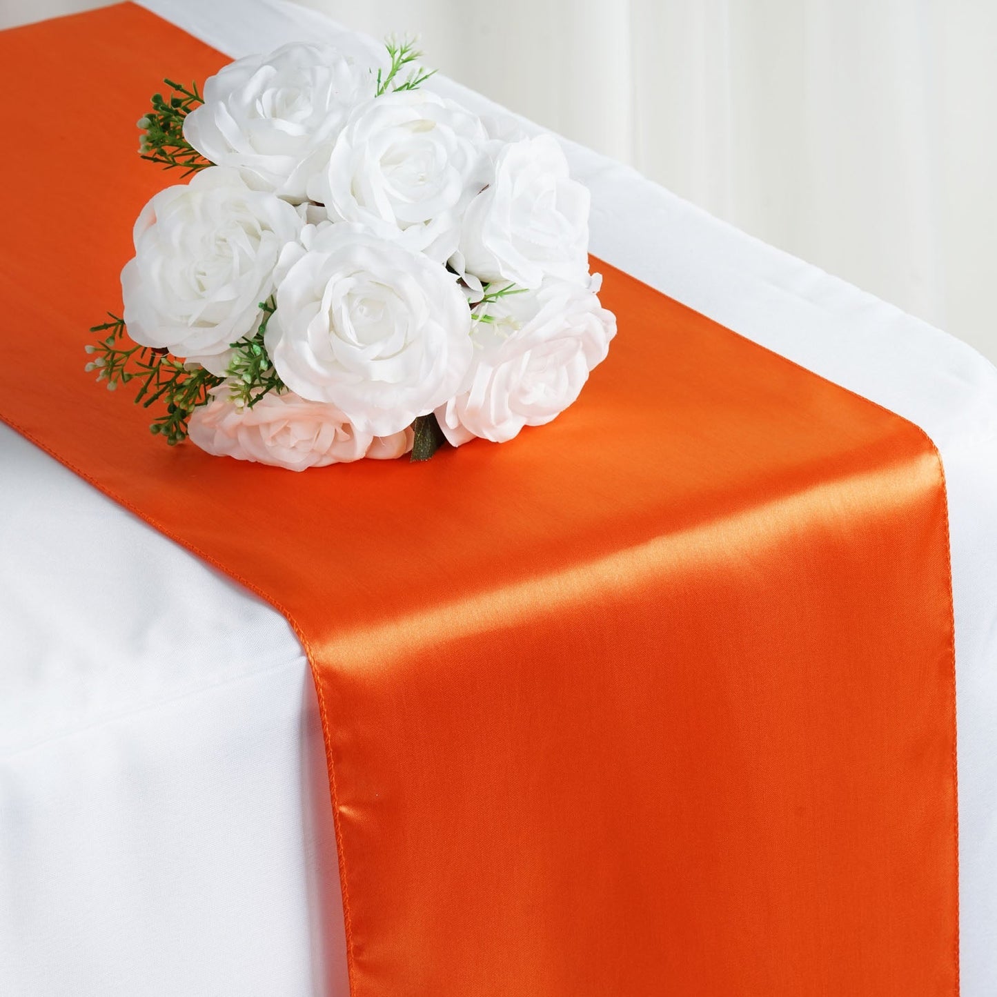 Orange Satin Smooth Table Runners