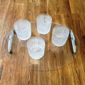 Oval Serving Tray with Handle - Clear