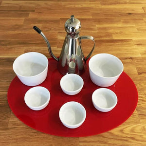 Oval Serving Mat/Table Protector - Red Gloss