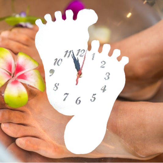 Pair of Feet Shaped Clocks - Many Colour Choices