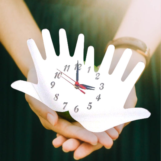 Pair of Hands Shaped Clocks - Many Colour Choices