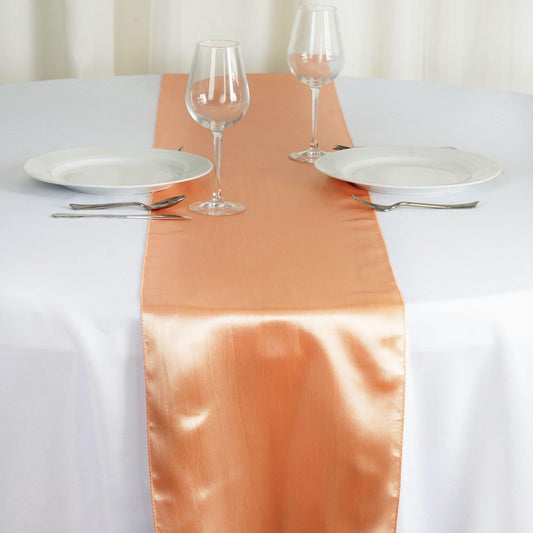 Peach Satin Smooth Table Runners