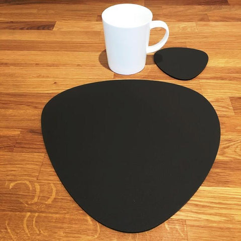 Pebble Shaped Placemat and Coaster Set - Mocha Brown