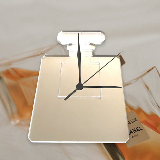 Perfume Bottle CC Shaped Clocks - Many Colour Choices