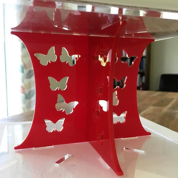 Cake Pillars Square Butterfly - Red