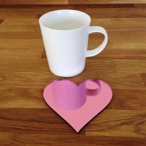 Heart Shaped Coaster Set - Pink Mirror