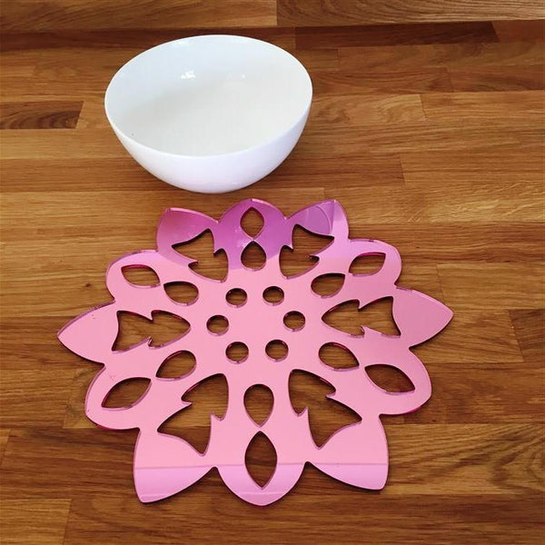 Snowflake Shaped Placemat Set - Pink Mirror