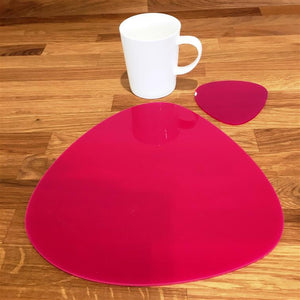 Pebble Shaped Placemat and Coaster Set - Pink