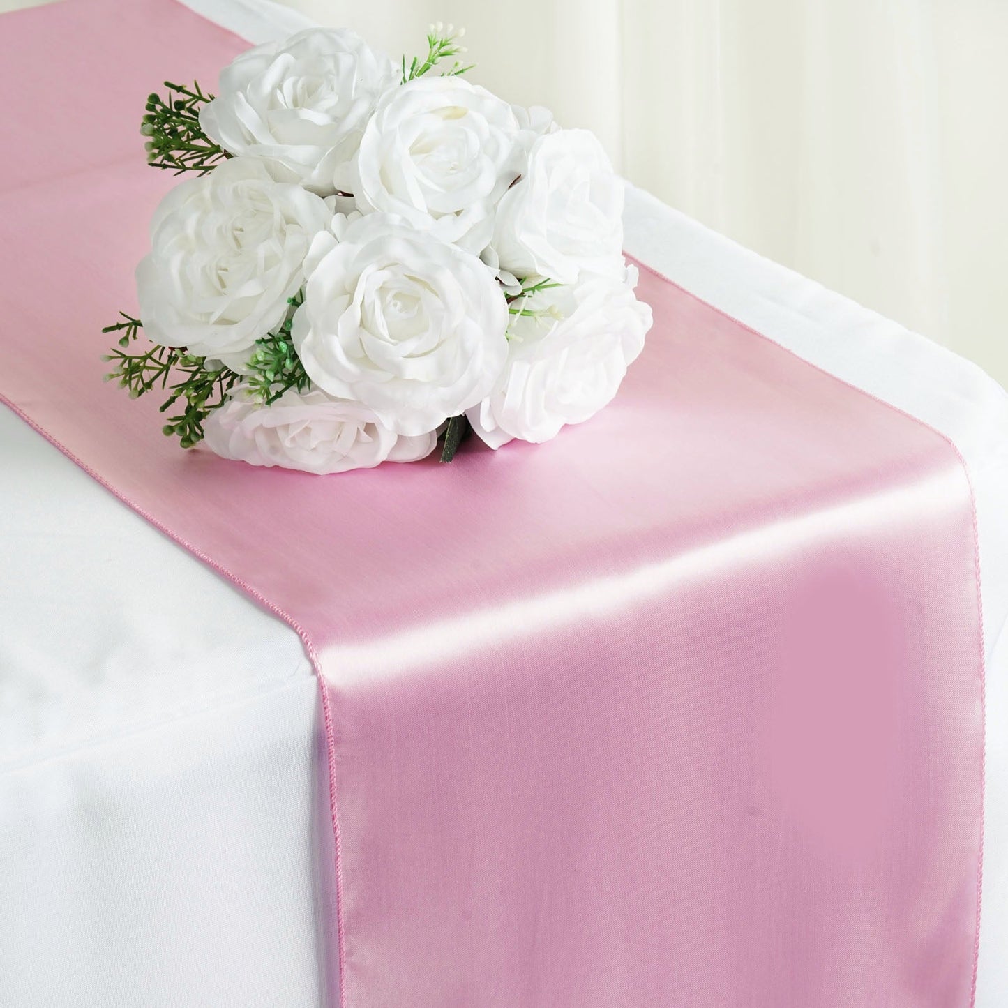 Pink Satin Smooth Table Runners