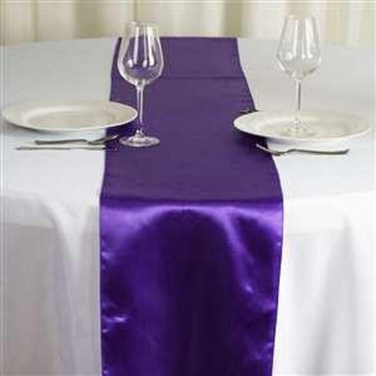 Purple Satin Smooth Table Runners