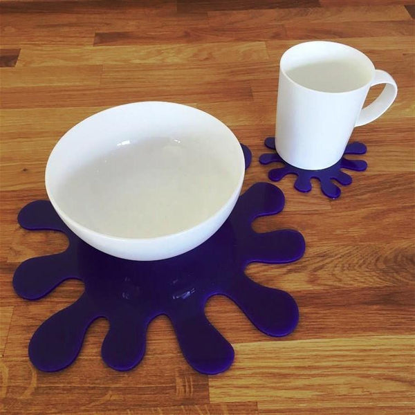 Splash Shaped Placemat and Coaster Set - Purple
