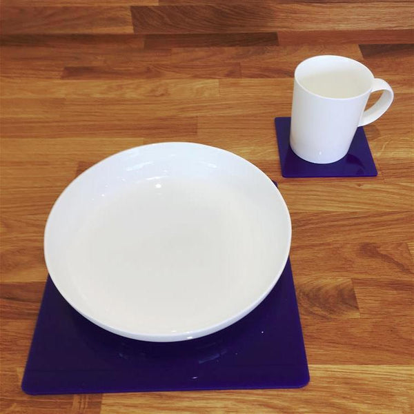 Square Placemat and Coaster Set - Purple