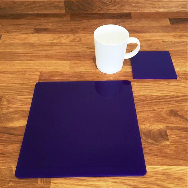 Square Placemat and Coaster Set - Purple