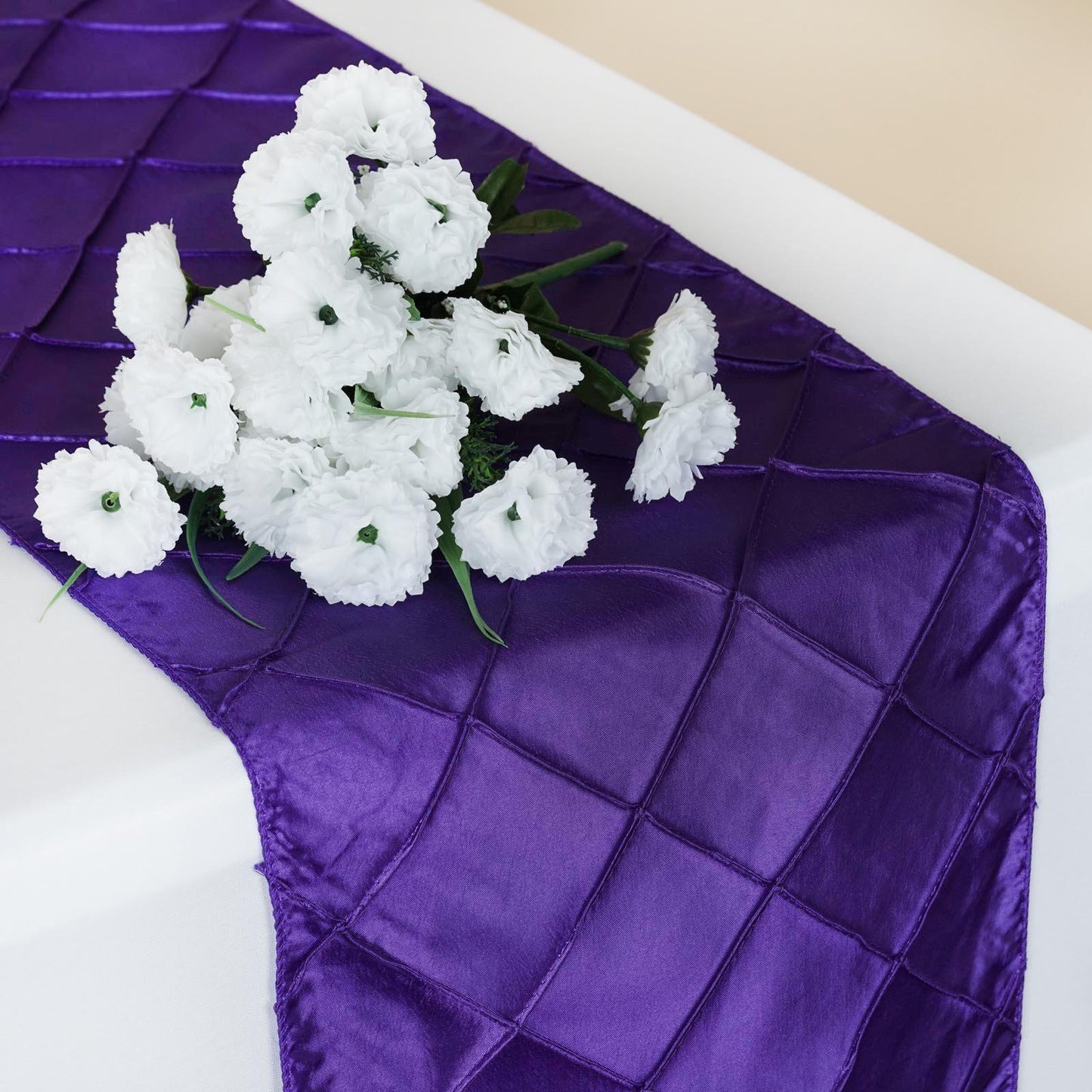 Purple Pintuck Table Runners