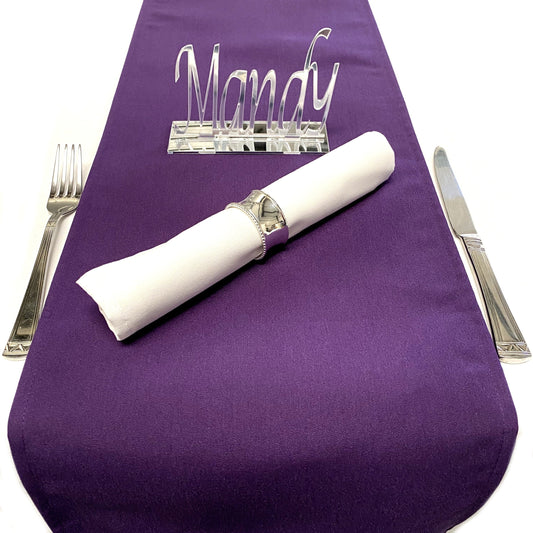 Purple Soft Cotton Linen Feel Table Runners