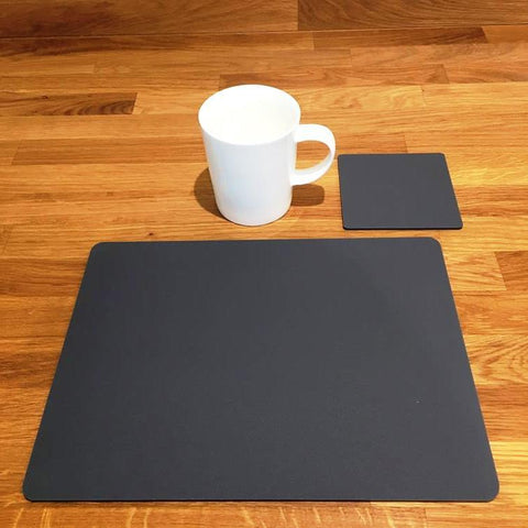 Rectangular Placemat and Coaster Set - Graphite Grey
