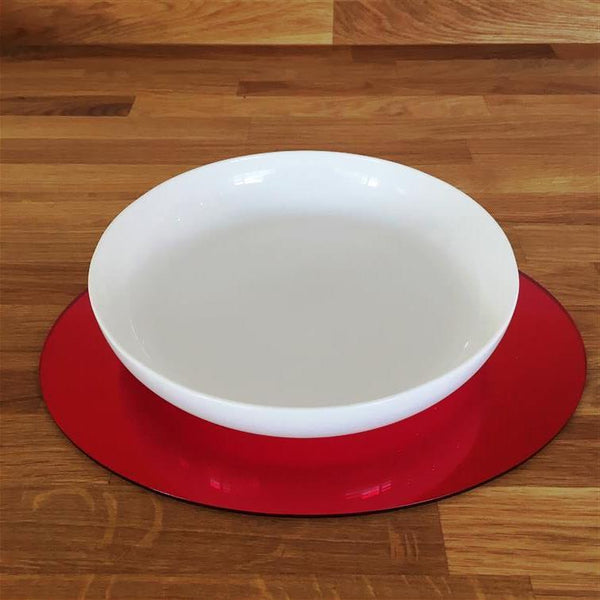 Oval Placemat Set - Red Mirror