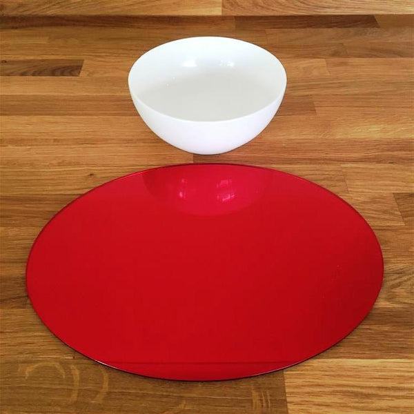 Oval Placemat Set - Red Mirror