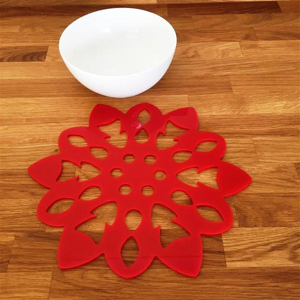 Snowflake Shaped Placemat Set - Red