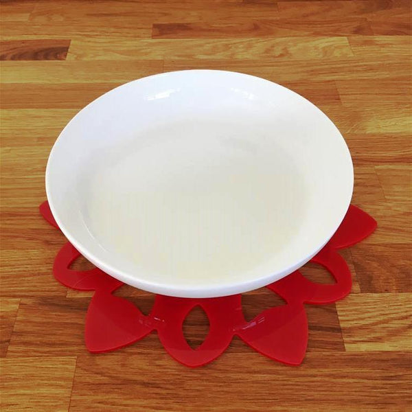 Snowflake Shaped Placemat Set - Red
