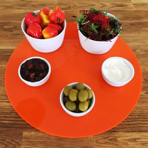 Round Serving Mat/Table Protector - Orange Gloss