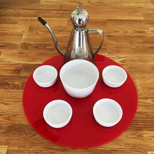 Round Serving Mat/Table Protector - Red Gloss