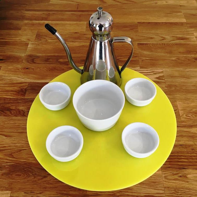 Round Serving Mat/Table Protector - Yellow Gloss