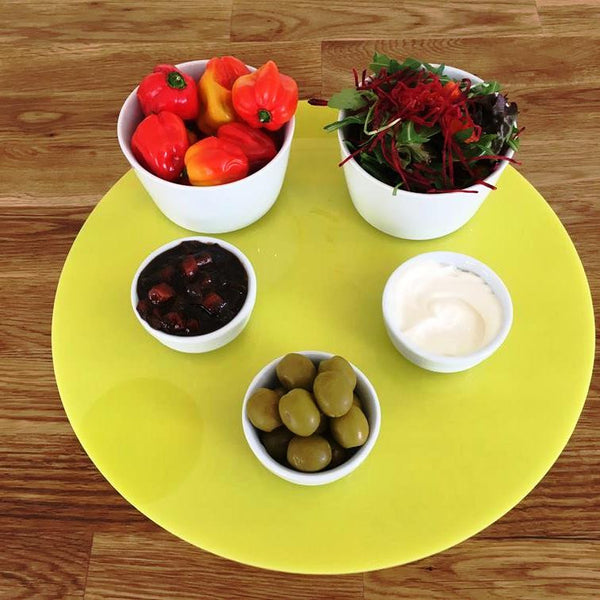 Round Serving Mat/Table Protector - Yellow Gloss