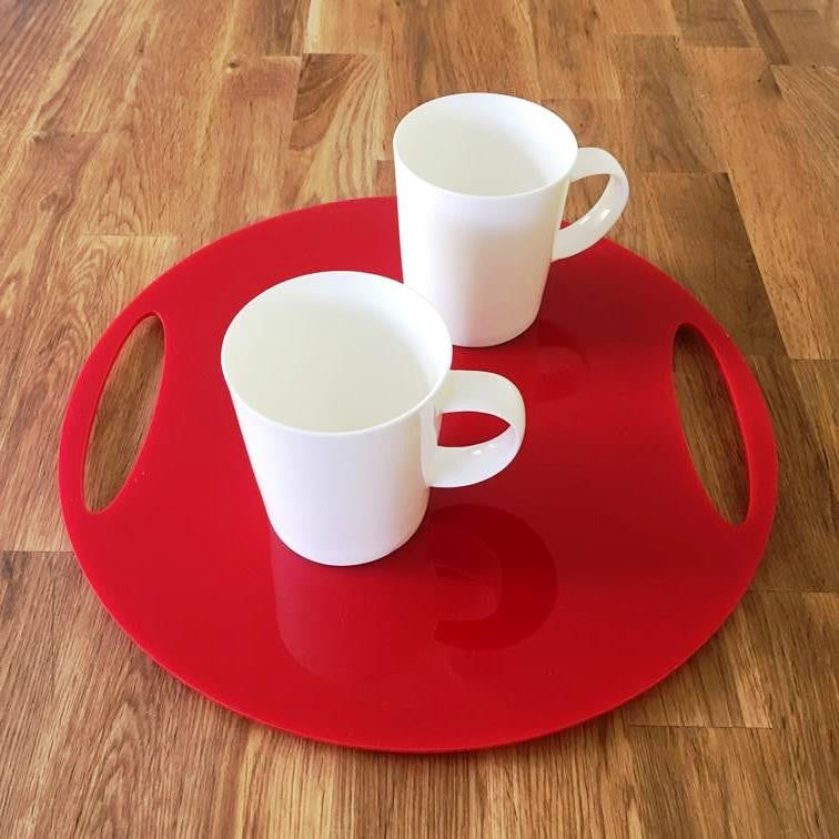 Round Flat Serving Tray - Red