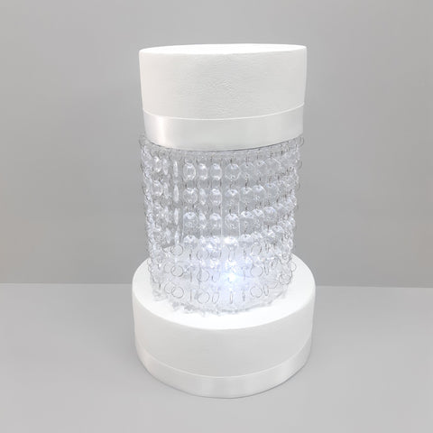Crystal Style Acrylic Cake Separator Stand Kit with LED Lights and Crystals - Round
