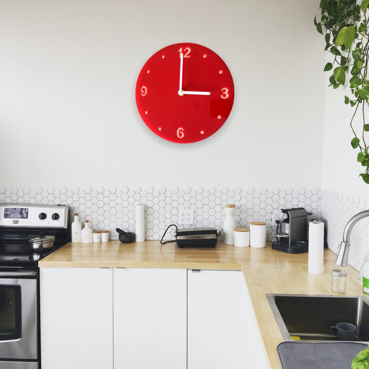 Round Shaped Two Colour Clocks - Many Colour Choices