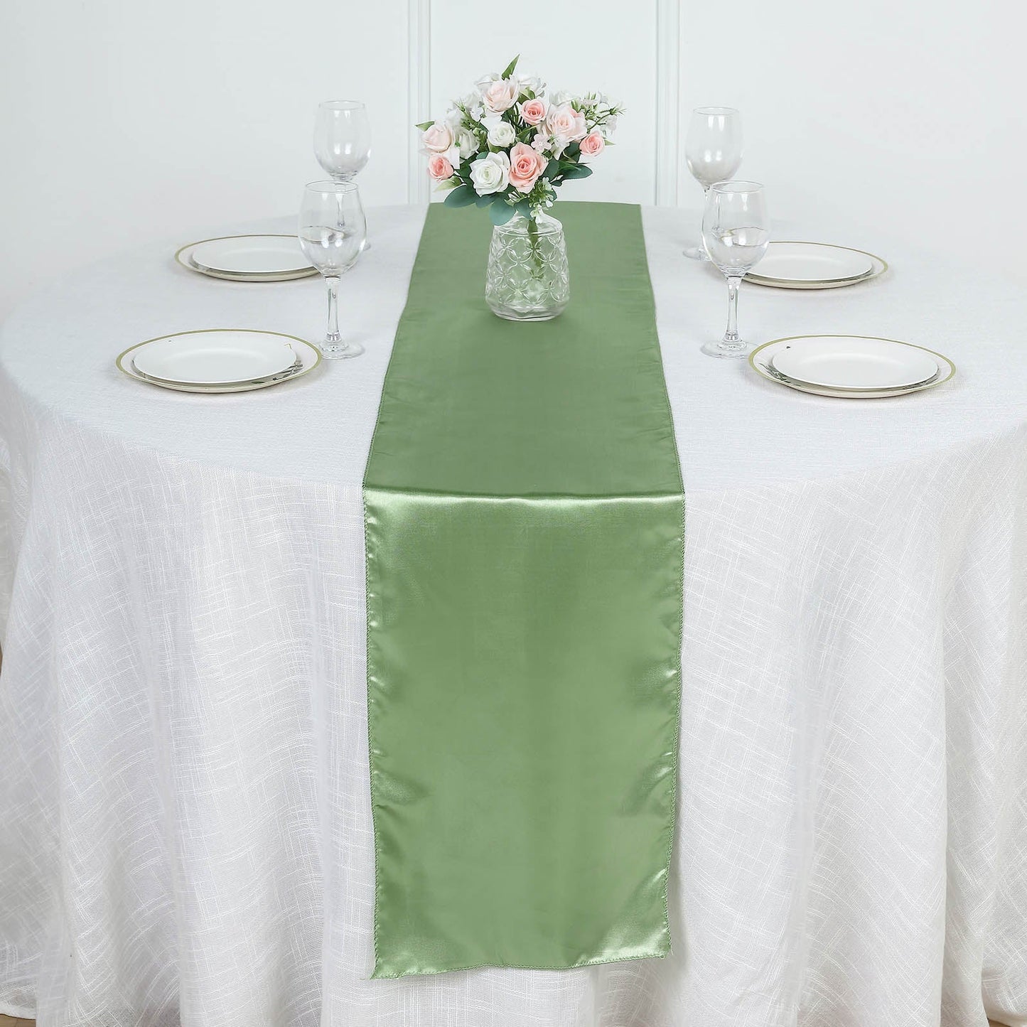 Sage Satin Smooth Table Runners