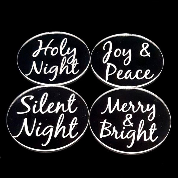 Round Clear Engraved Christmas Coasters Sets