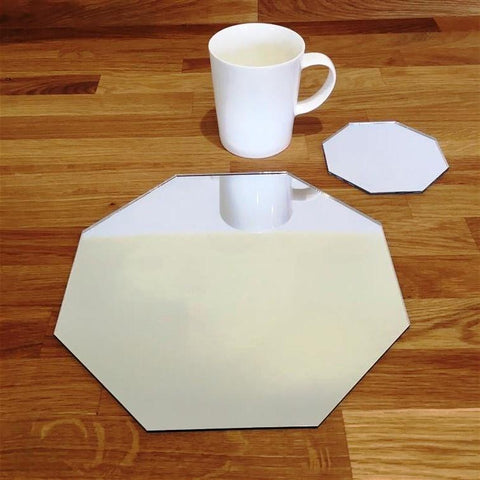 Octagonal Placemat and Coaster Set - Mirrored
