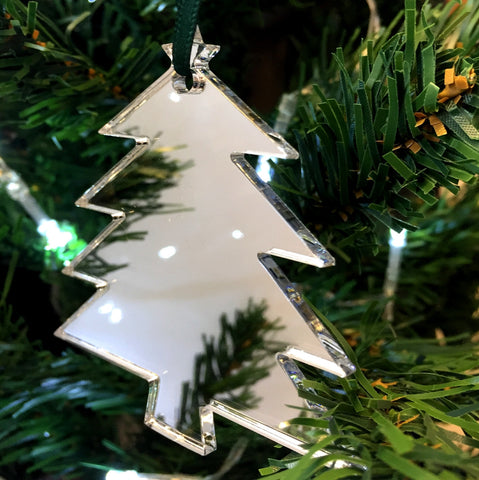 Christmas Tree Shaped Christmas Tree Decorations Mirrored