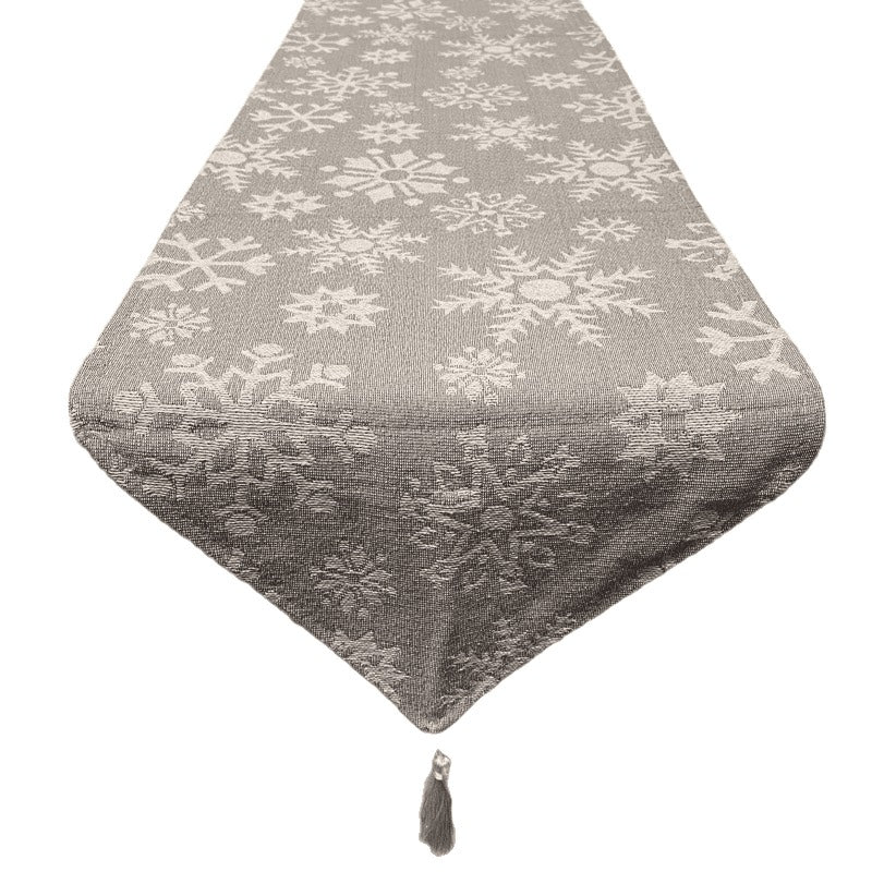 Silvery Grey & White Snowflake Christmas Table Runners