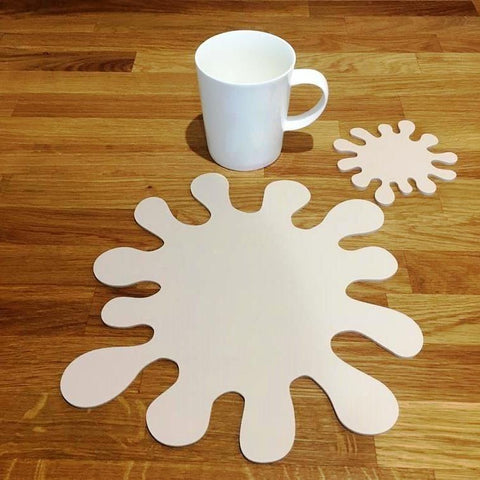Splash Shaped Placemat and Coaster Set - Latte