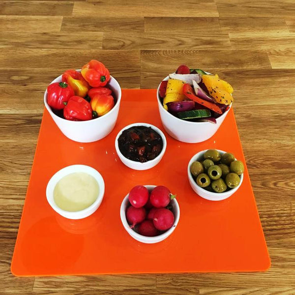 Square Serving Mat/Table Protector - Orange Gloss