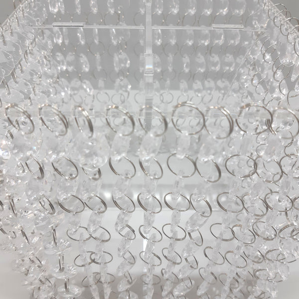Crystal Style Acrylic Cake Separator Stand Kit with LED Lights and Crystals - Square