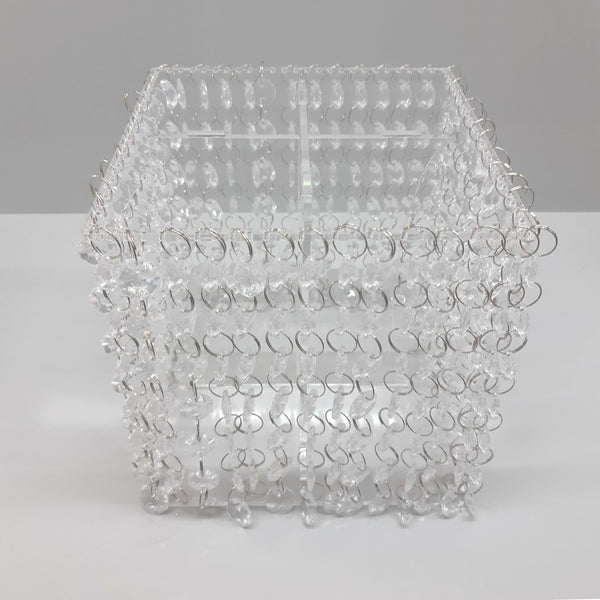 Crystal Style Acrylic Cake Separator Stand Kit with LED Lights and Crystals - Square