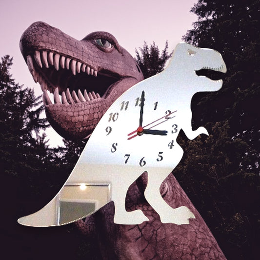 T-Rex Dinosaur Shaped Clocks - Many Colour Choices