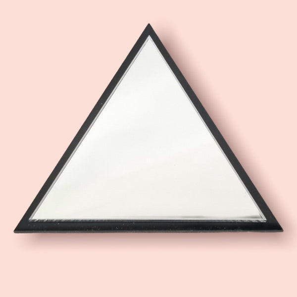 Triangular Shaped Mirrors with a Colour Frame of your choice & Hooks